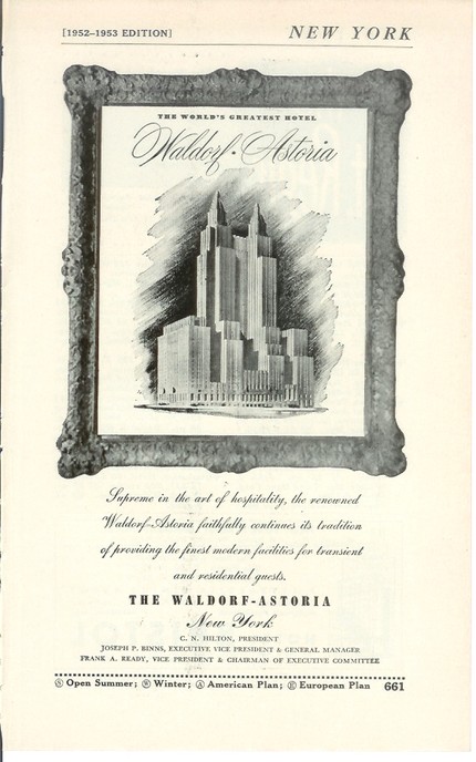 1952 Waldorf ad